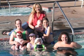 The friends and their children